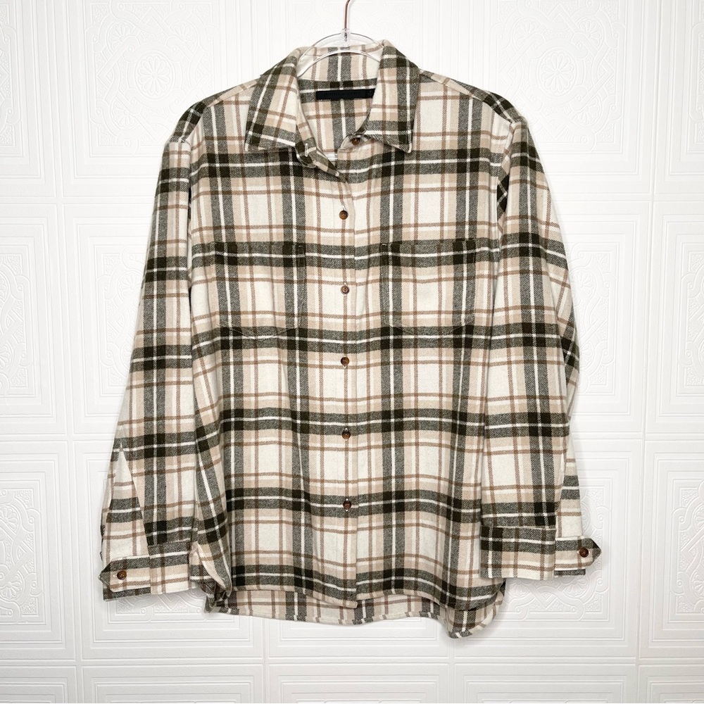 Jenni Kayne O’Keefe Plaid Wool Overshirt Medium - Picture 2 of 8